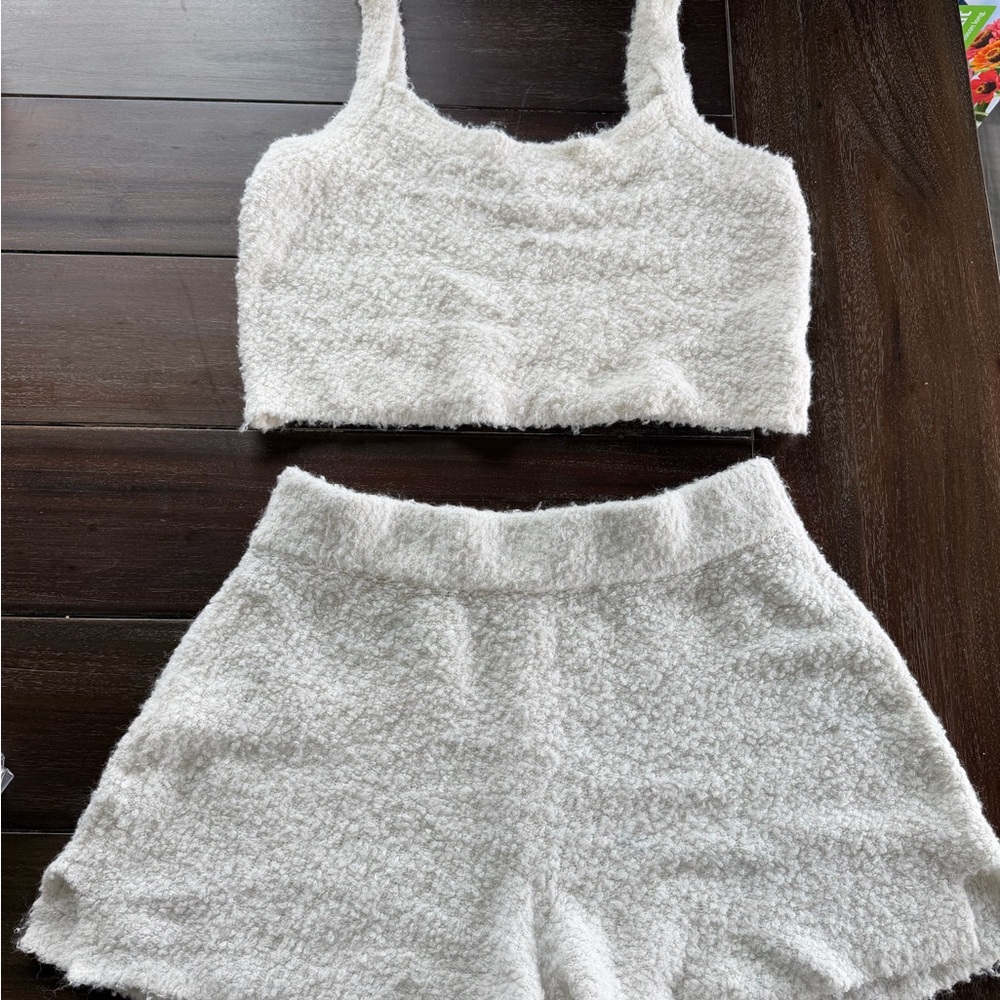 Abercrombie & Fitch White Two Piece Pajama Set